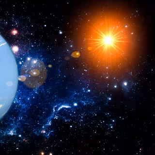 Un vue d'artiste de Neptune. © mode_list, Adobe Stock