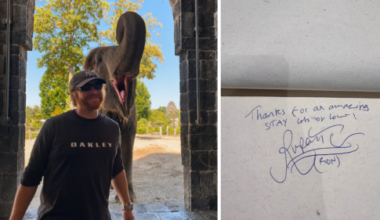 Rupert Grint, acteur de Harry Potter, en visite à Pairi Daiza