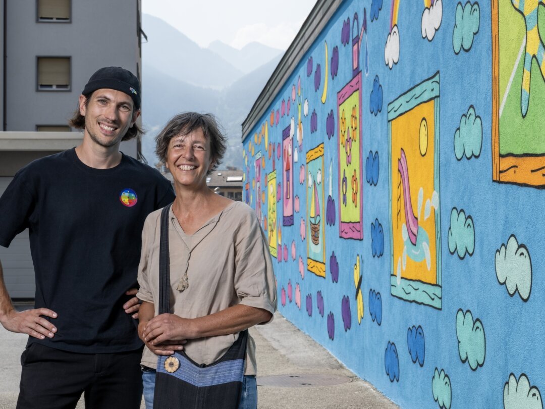 La fresque peinte par Nicolas Bamert pour l'association Le Baluchon fondée par Anne-Catherine Bruchez a nécessité onze jours de travail.