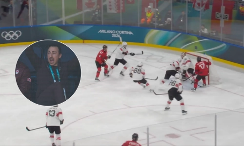 Photo of Brad Marchand, Team Canada vs Switzerland.