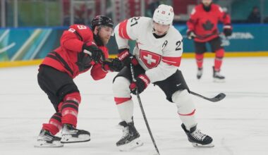 Switzerland forward Kevin Fiala out of Olympics because of a leg injury