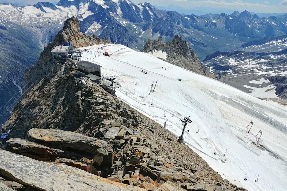 Aerial view of the ski area on Hintertux glacier.Credit: Meindert van der Haven/Getty Images