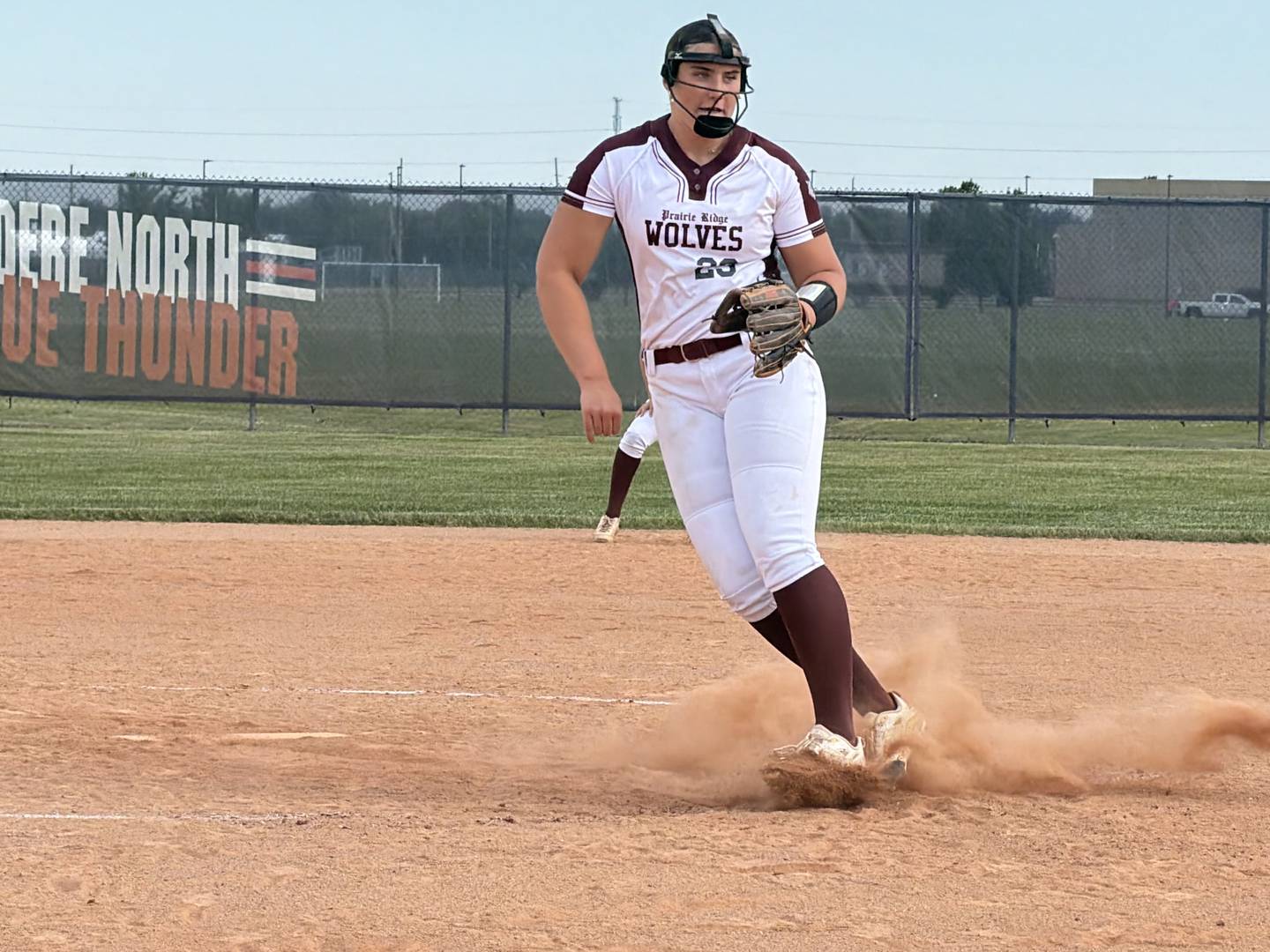 Prairie Ridge's Reese Mosolino throws a pitch against Geneva on Tuesday, May 26, 2026, in a Class 3A Belvidere North Sectional semifinal at Belvidere.