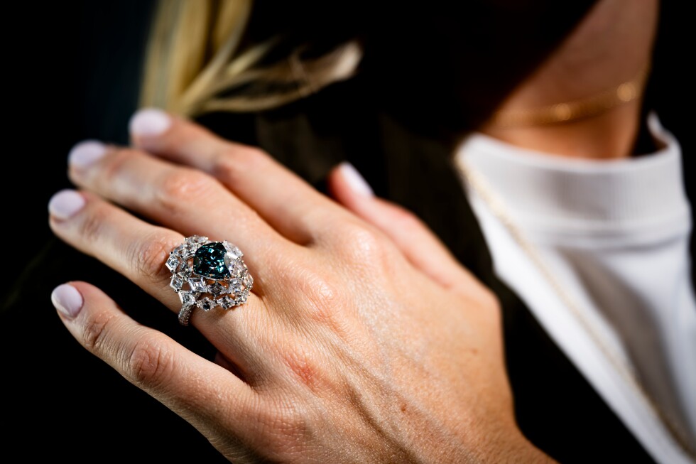 'Ocean Dream' blue-green diamond sells for more than $17 million at Christie's auction