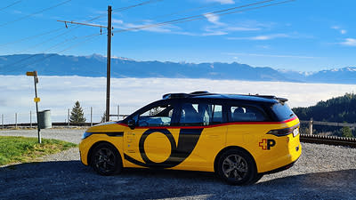 AmiGo in operation on open roads in Eastern Switzerland