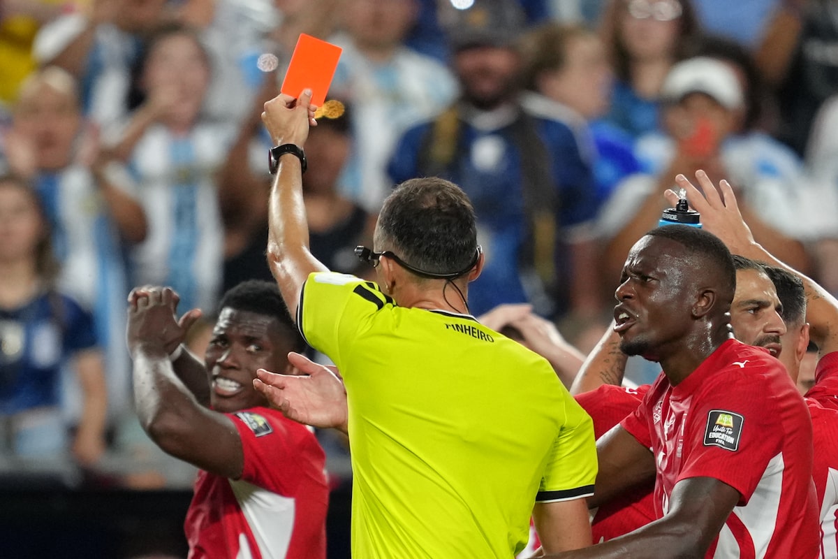 Rules panel says sending Swiss player off in World Cup quarter-final against Argentina was wrong