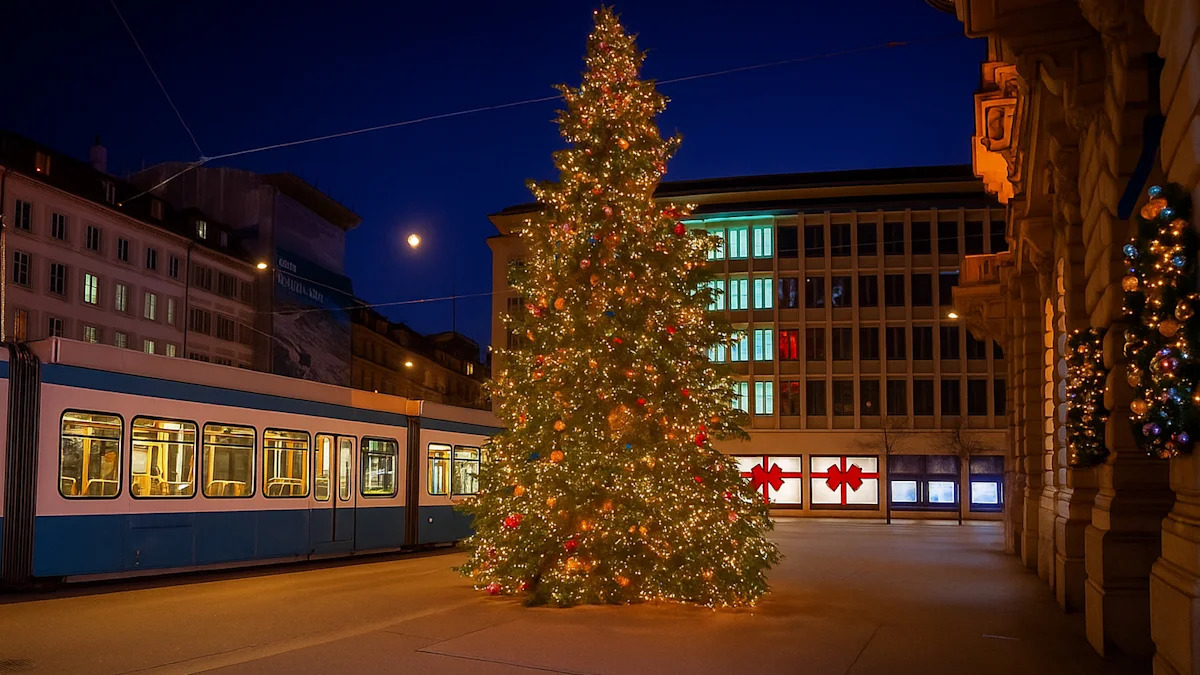 Zürich Bahnhofstrasse Winter Lights Walk