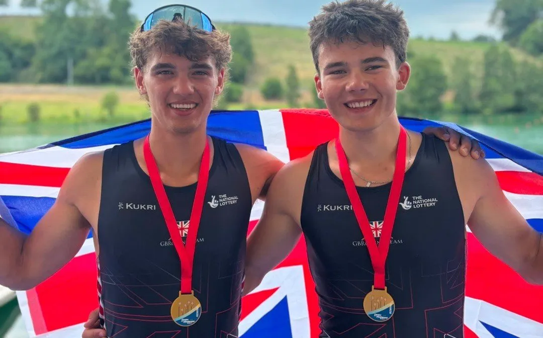 Bedford School rowing pair win international golds on "The Lake of the Gods" in Switzerland