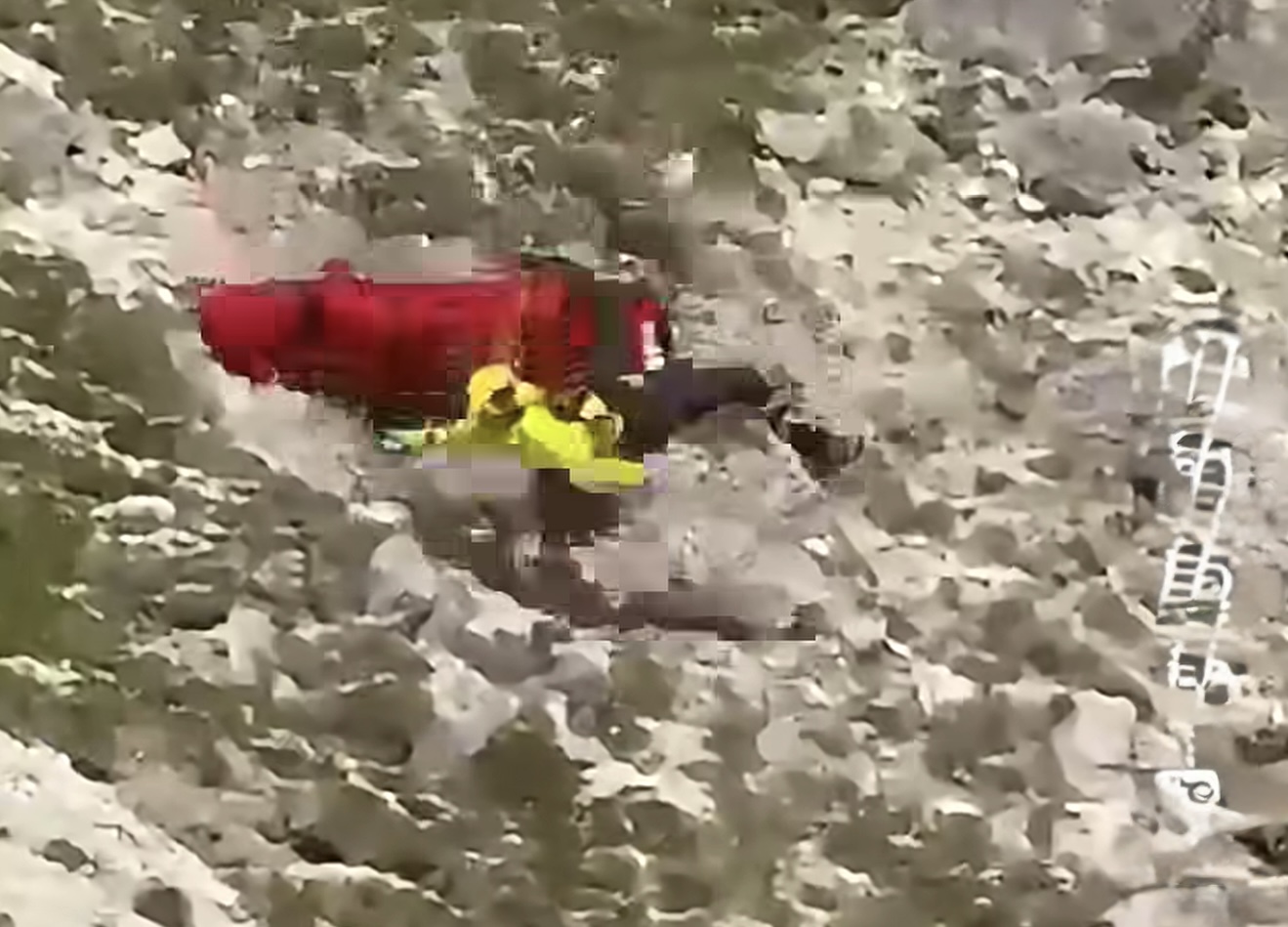 Rescue Doctor Tumbles Down Rockface During Helicopter Rescue