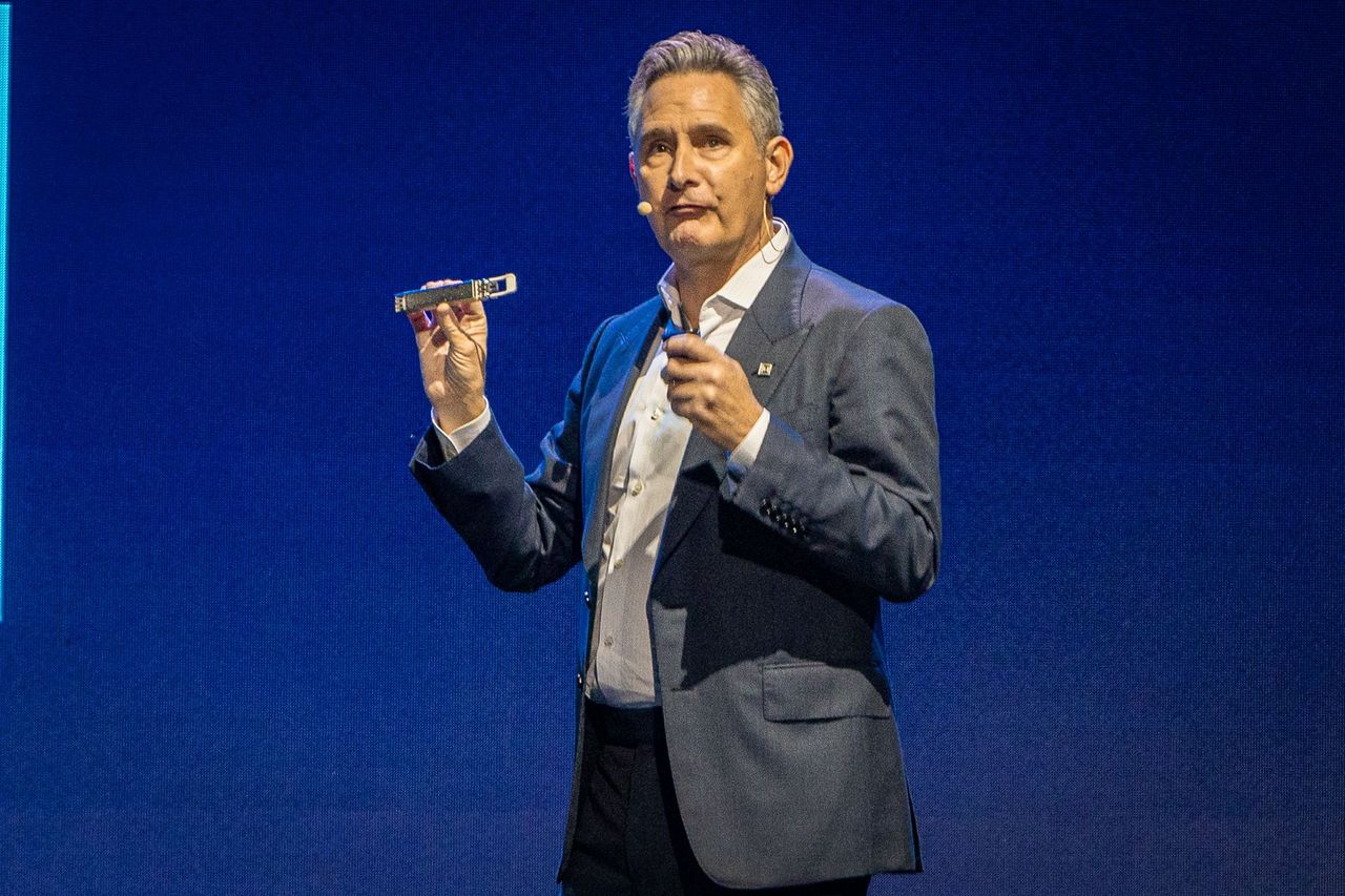 Marvell Chairman and CEO Matt Murphy delivers a keynote speech during COMPUTEX on June 02, 2026 in Taipei, Taiwan. (Photo by Cheng Chia Huang/Getty Images)