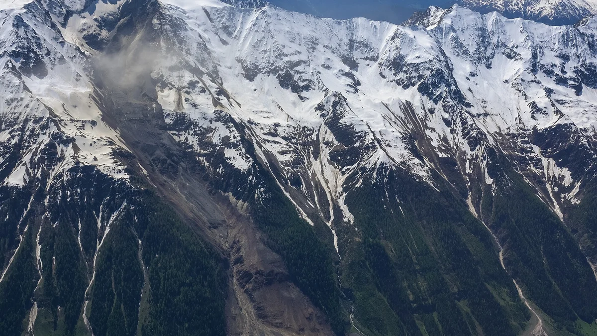 The Lötschental near Blatten on May 30, 2025 after the landslide