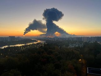 A fire at the Moscow oil refinery in Kapotnya. September 20, 2026