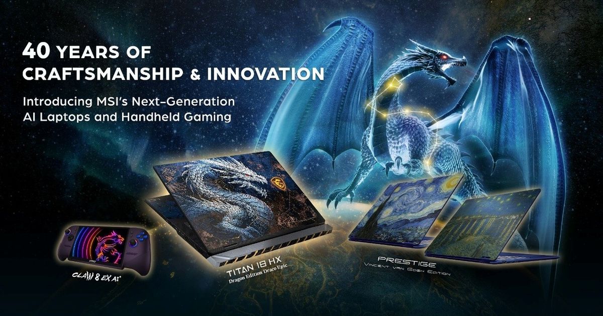 Společnost MSI představila na veletrhu COMPUTEX 2026 první notebook s NVIDIA RTX Spark, handheld Claw 8 EX AI+ a notebook Titan 18 HX Dragon Edition Draco Epic - INDIAN - Pořad o hrách