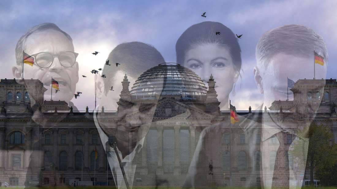 Michael Müller (SPD), Bijan Djir-Sarai (FDP), Sahra Wagenknecht (BSW) und Christian Lindner (FDP) sitzen alle nicht mehr im Bundestag. (Montage: red)