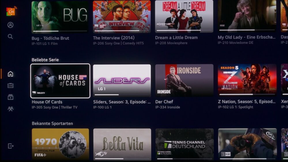 LG OLED G5 LG IP Channels