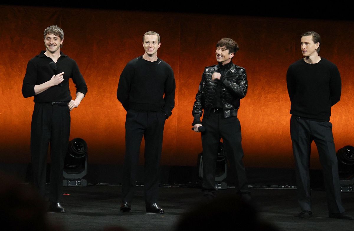 Paul Mescal, Joseph Quinn, Barry Keoghan und Harris Dickinson bei CinemaCon 2025 in Las Vegas über das Filmprojekt ’The Beatles’.