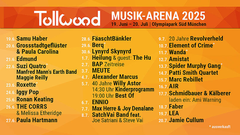 Ein Line-up, das keine Wünsche offenlässt.