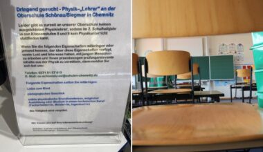 Chemnitzer Oberschule sucht mit Aushang an Tankstelle nach Physiklehrer