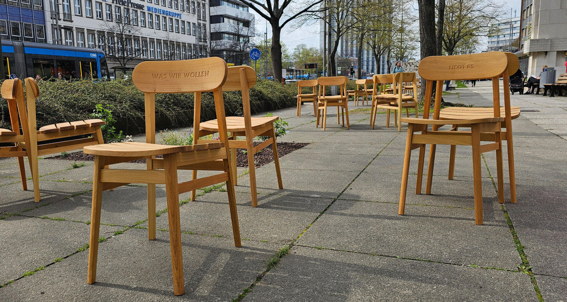 Verwirrung um verschwundene Stühle in Chemnitzer City
