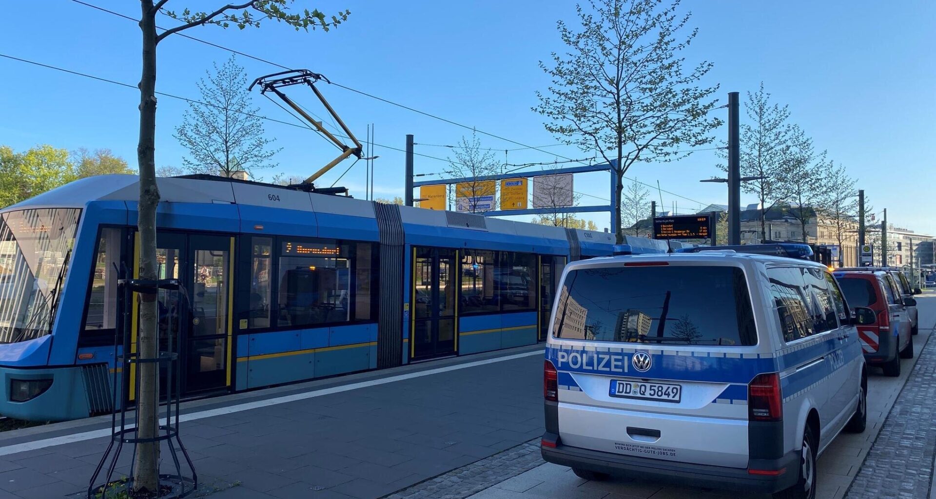 Straßenbahn-Unfall in Chemnitzer Innenstadt – Eine Person verletzt