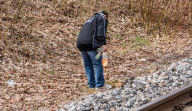 Lebensgefahr – Mann sammelt Pfandflaschen im Gleisbett