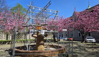 Blütenbrunnen am Jägerhof: Sanierung hat begonnen