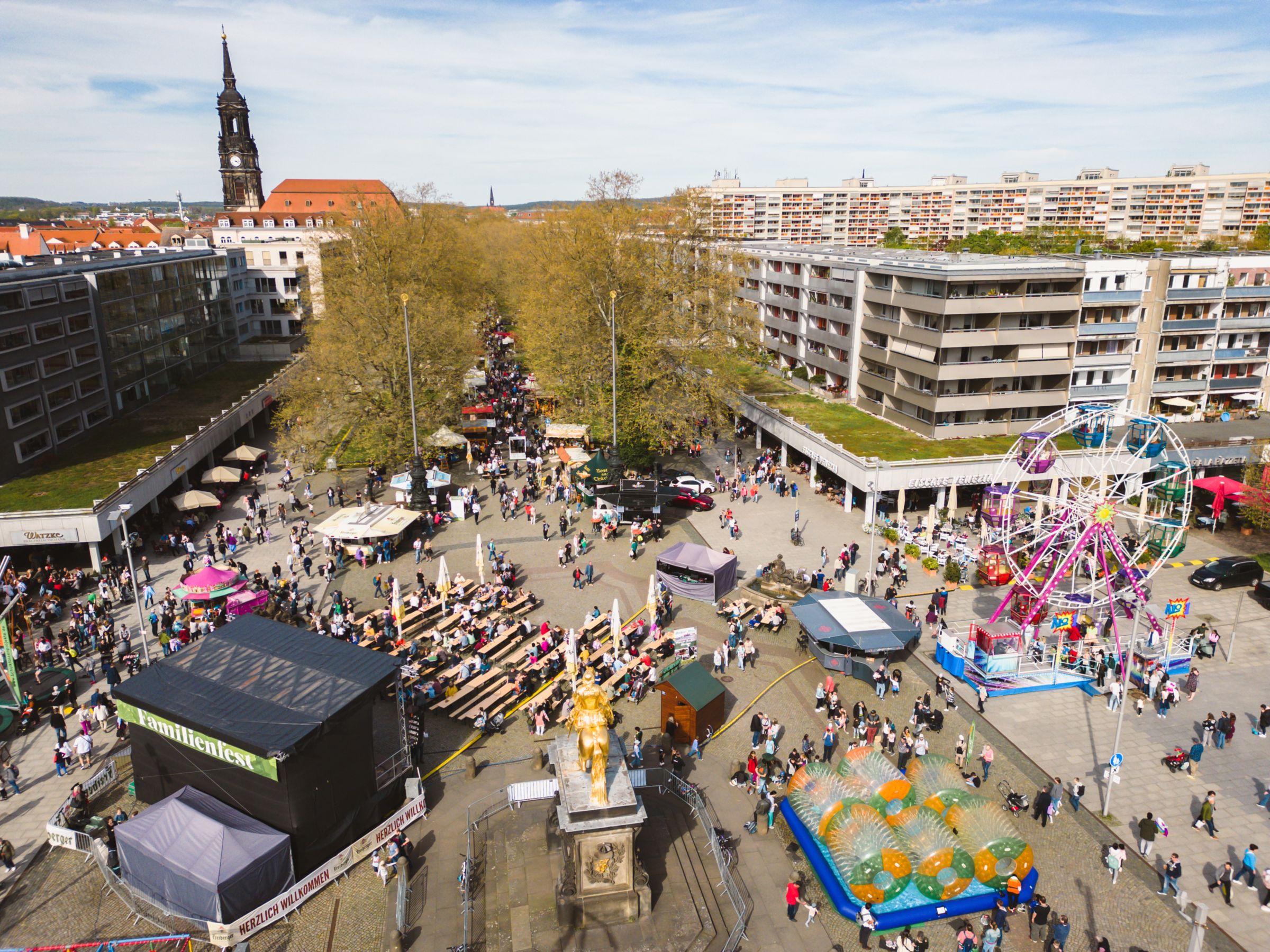 Rund um den Goldenen Reiter wird vom 1. bis zum 4. Mai gefeiert. Foto:  PR/schmidt.fm 