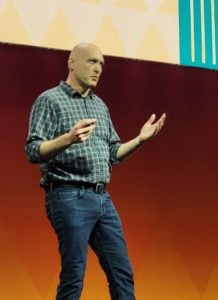 Greg Kroah-Hartman bei der Keynote in London. Quelle: Linux-Magazin