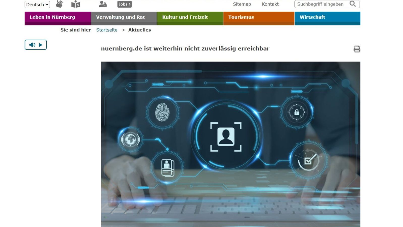 Massive Cyber-Attacke auf Webseite der Stadt Nürnberg