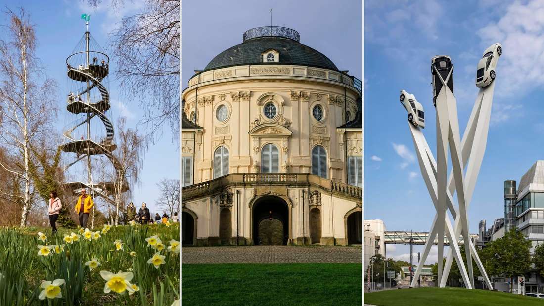 Dreiermontage Killesberg, Schloss Solitude, Porsche Museum
