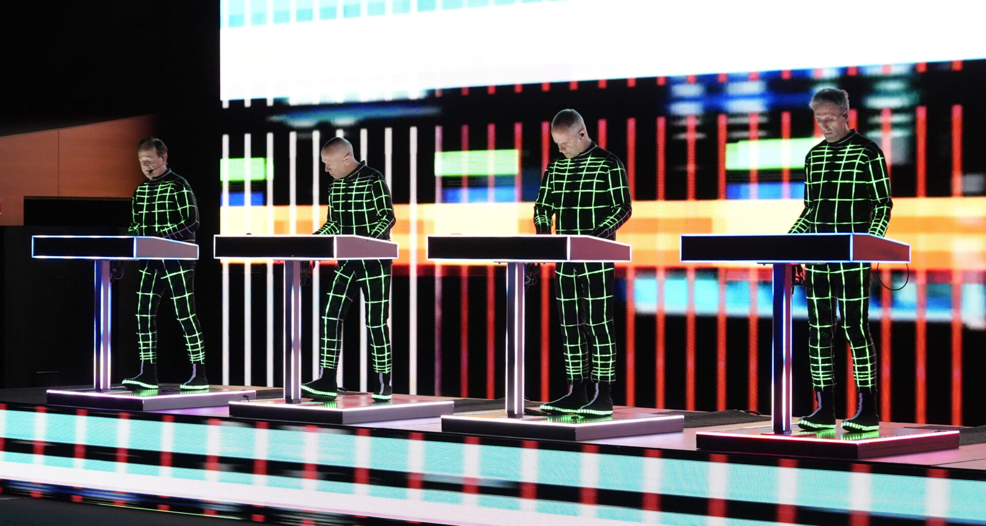 Kraftwerk bei einem Konzert in Los Angeles. (Archivbild)
