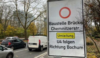 B1 in Dortmund voll gesperrt: Fußgängerbrücke wird installiert
