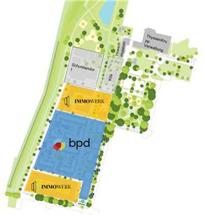 Der Lageplan zeigt die verschiedenen Baufelder des Karlsquartiers und ihre Entwickler. 