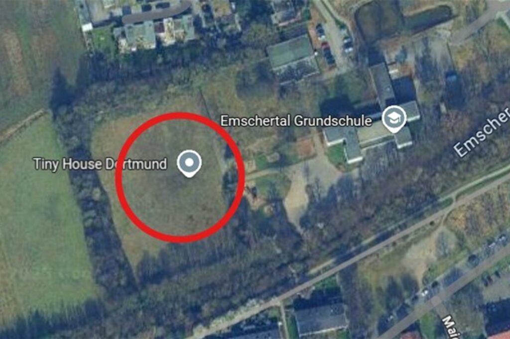 Luftbild vom Bauplatz des Tiny-Village-Sölde