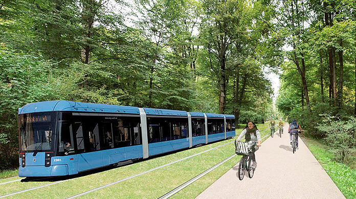 Durch den Englischen Garten oder sogar unter dem Englischen Garten: Ein Tunnel könnte den Verkehr aus dem Englischen Garten verbannen und eine neue Tram-Linie ermöglichen – und damit mehr Raum für Natur schaffen (Symbolbild).