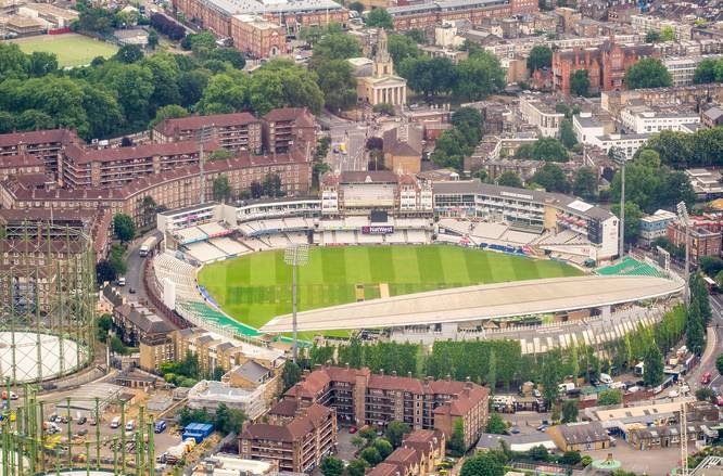 Aerial view of the KIA Oval in Kennington
