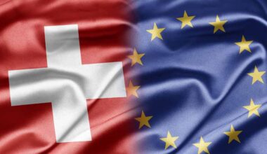 Fahnen der Schweiz und der Europäischen Union