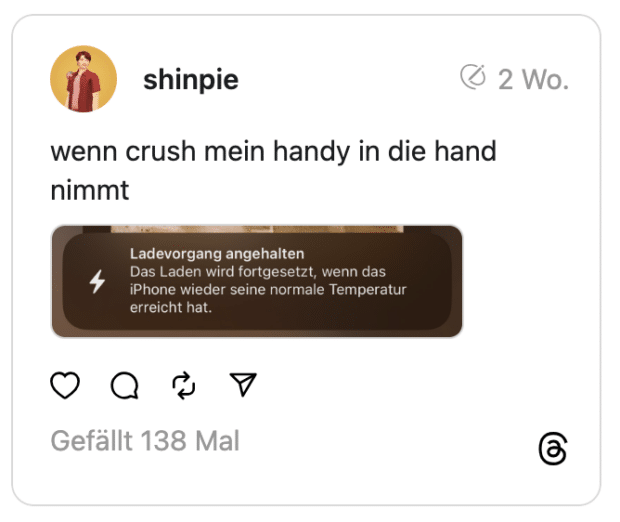wenn crush mein handy in die hand nimmt