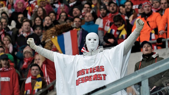 Ein als Abstiegsgespenst verkleideter Fan © picture alliance / Sport Moments/Schmitt 
