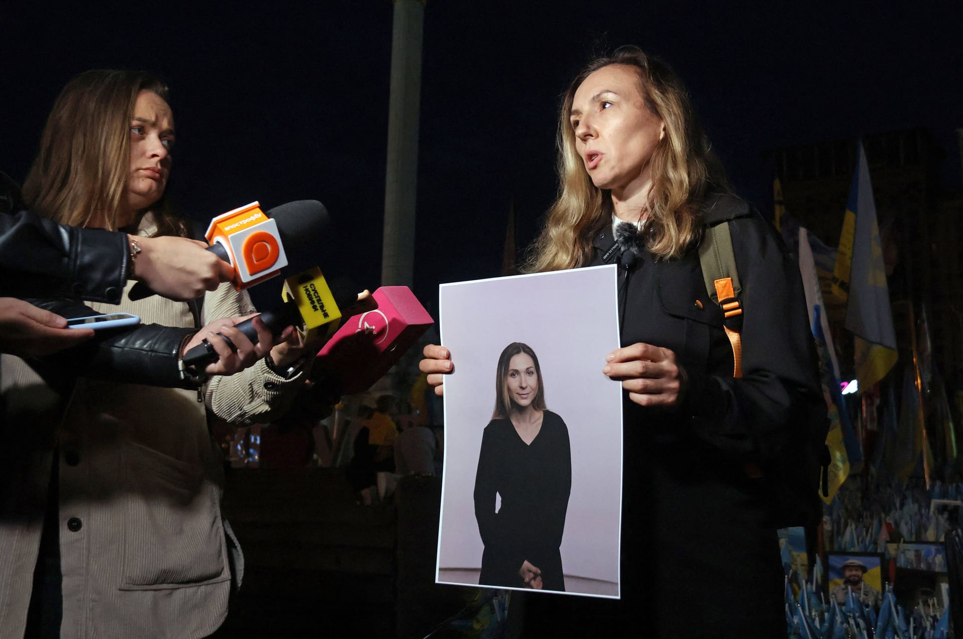 Demonstranten fordern in Kiew die Freilassung von Wiktorija Roschtschyna (Archivbild).
