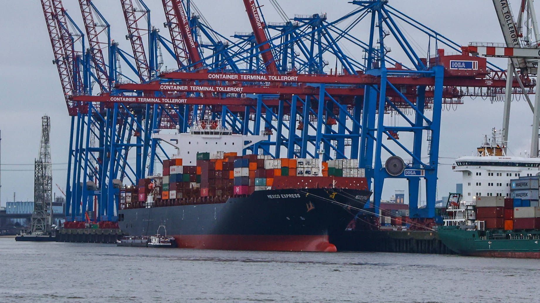 Ein Schiff liegt am Containerterminal Tollerort (Symbolbild): Hamburgs wichtigster Im- und Exportpartner waren 2024 die USA: