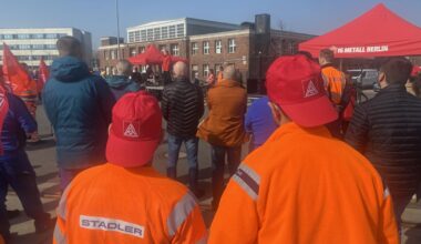 Kundgebung am Mittwoch bei Zughersteller Stadler