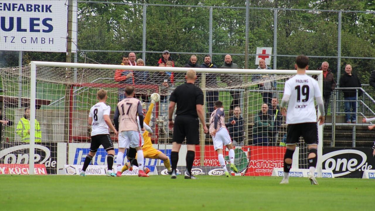 Fußball | Regionalliga: Joker Eshele rettet dem HFC drei Punkte in Meuselwitz