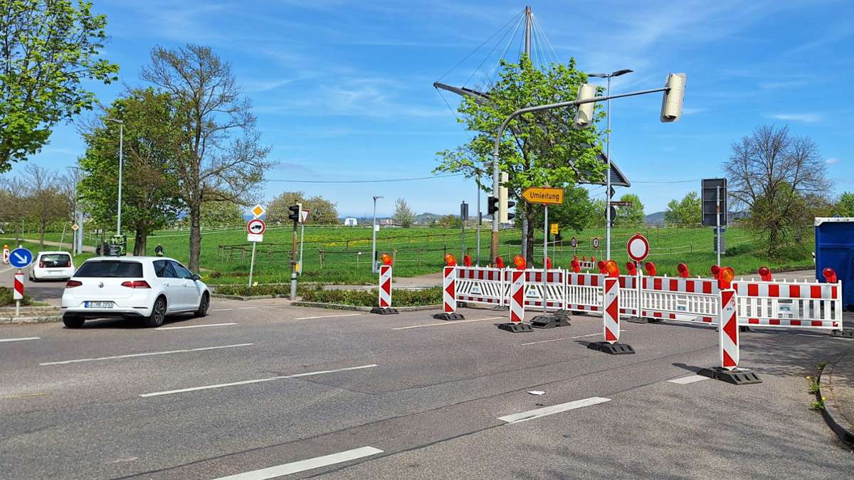 Auffahrt Fellbach-Süd: Umwege für Verkehrsteilnehmer: Schneller Weg zum Kappelbergtunnel ist versperrt