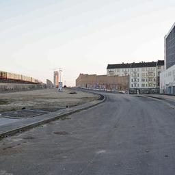 Die Baustelle der künftigen Auffahrt auf den 16. Bauabschnitts der Berliner Stadtautobahn A100 aus Sicht der B96a Am Treptower Park in Berlin-Treptow am 07.03.2025 (Quelle: rbb / Schneider).