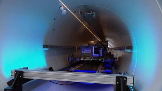 Die Hyperloop-Teströhre der Hochschule Emden/Leer . © Screenshot 