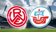 Das Logo von Rot-Weiss Essen neben dem vom FC Hansa Rostock © Screenshot 