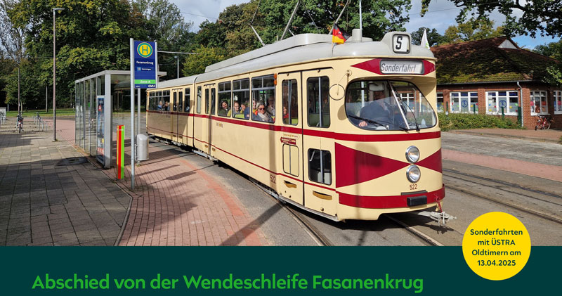 Sonderfahrten mit üstra-Oldtimern: Abschied von der Wendeschleife Fasanenkrug
