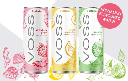 VOSS Water launcht aromatisiertes Wasser in der 330ml Dose in Deutschland