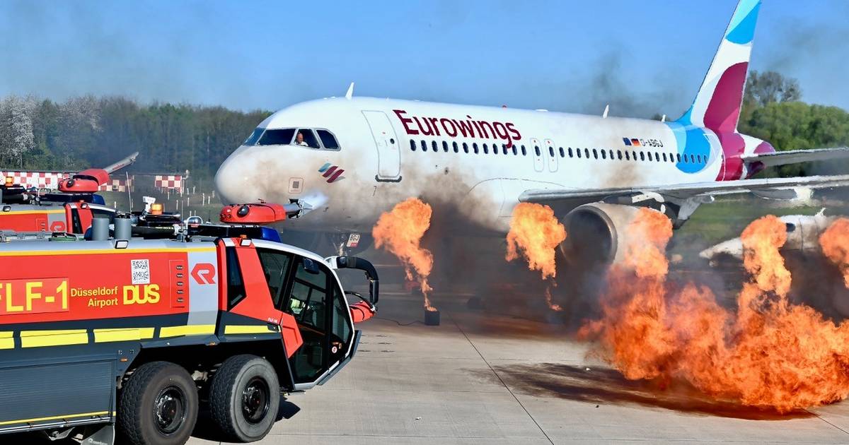 Fotos von der Flugunfallübung am Flughafen